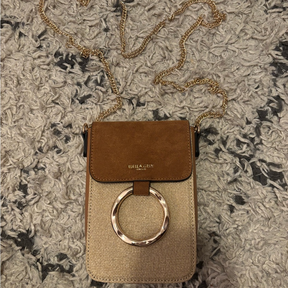 Brown and Tan Crossbody Bag